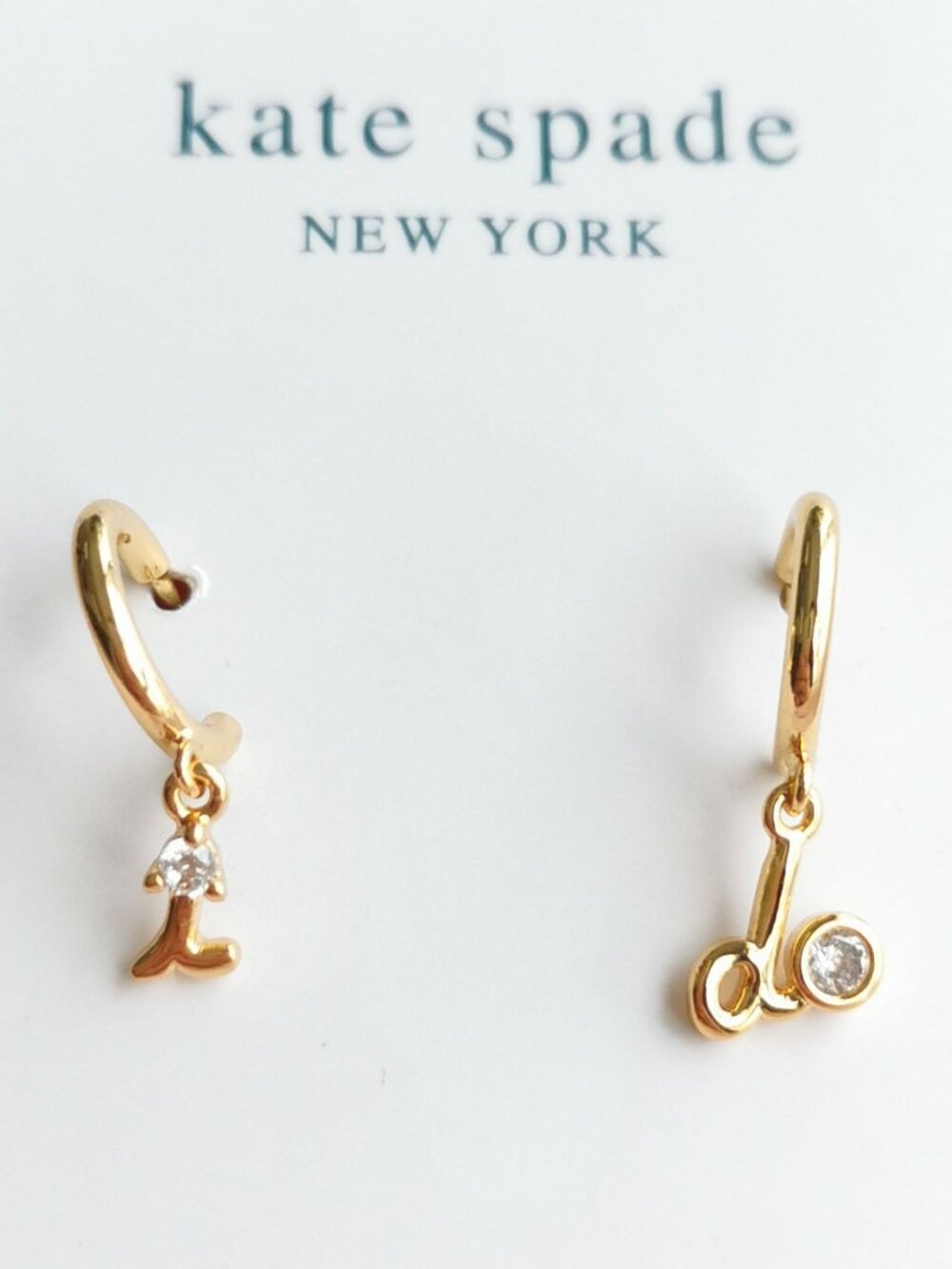 Kate Spade Say Yes I Do Gold Huggie Earrings